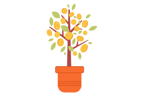 Download Finance Growth Color Icon. Money Coins O - Money Collection