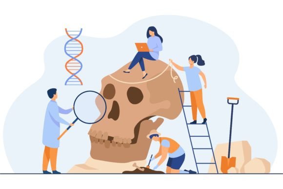 Download Tiny Anthropologists Studying Neandertha - Study Collection