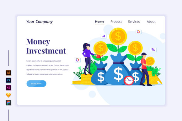 Download Money Investment Flat Illustration - Money Collection