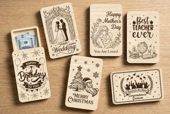 Download Wooden Gift Card Money Holder Bundle - Money Collection