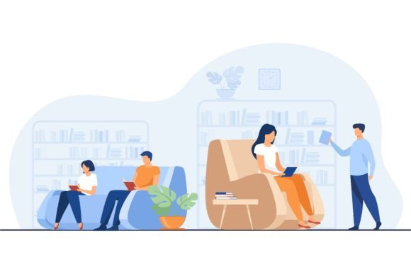 Download Students Studying and Reading in Library - Study Collection