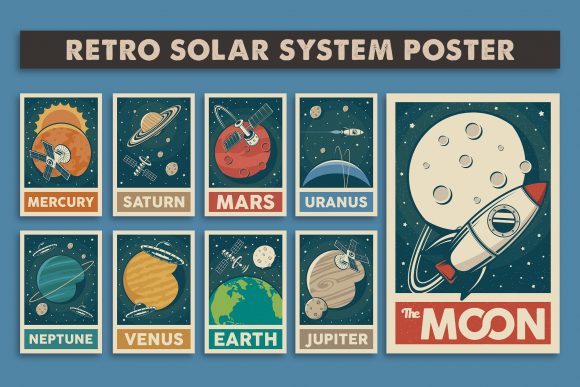 Download Retro Solar System Poster - System Collection