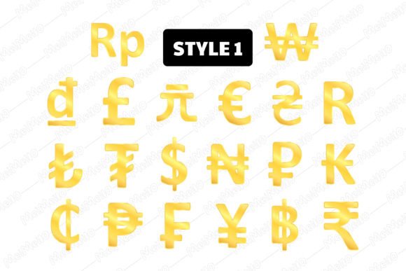 Download Gold Currency Money Icon Sign Symbol Set - Money Collection