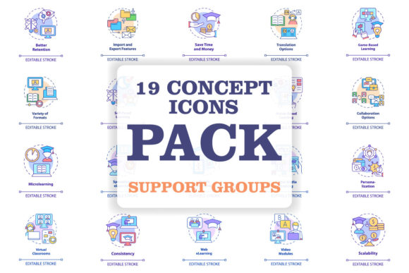 Download Elearning Platform and Techniques Icons - Tech Collection