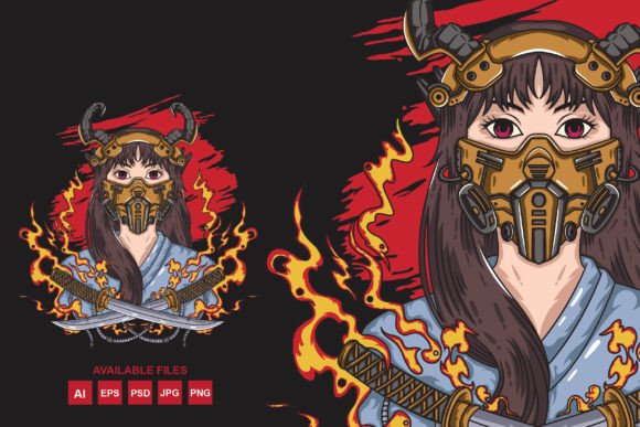 Download Demon Girl with Techno Mask - Tech Collection