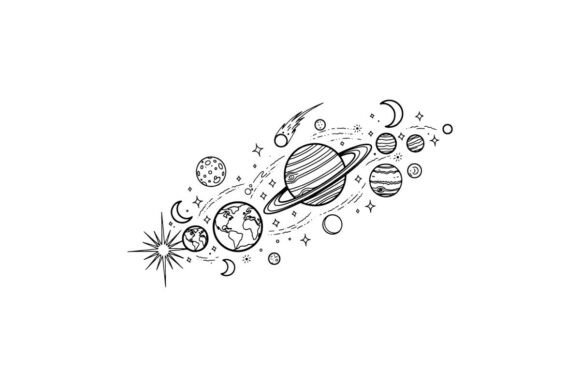Download Drawing Solar System Planets and Stars I - Net Collection