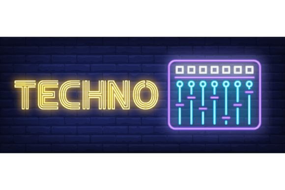 Download Techno Neon Text with Equalizer. Music, - Tech Collection