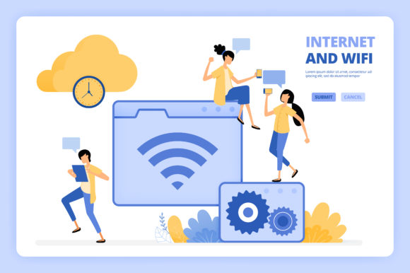 Download People Use Fast Internet, Cloud and Wifi - Net Collection