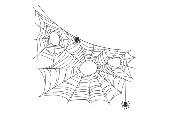 Download Decorative Spider Net. Black Line Cobweb - Premium Resources
