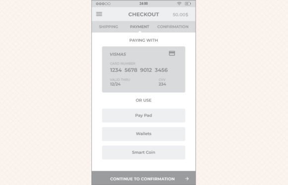 Download Ecommerce Checkout 2 Mobile Wireframe - Ecommerce Collection