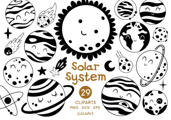 Download Solar System Clipart, Black Planets Svg - Net Collection