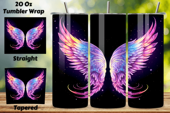 Download Techno Wings, Neon Gradient Feathers - Tech Collection